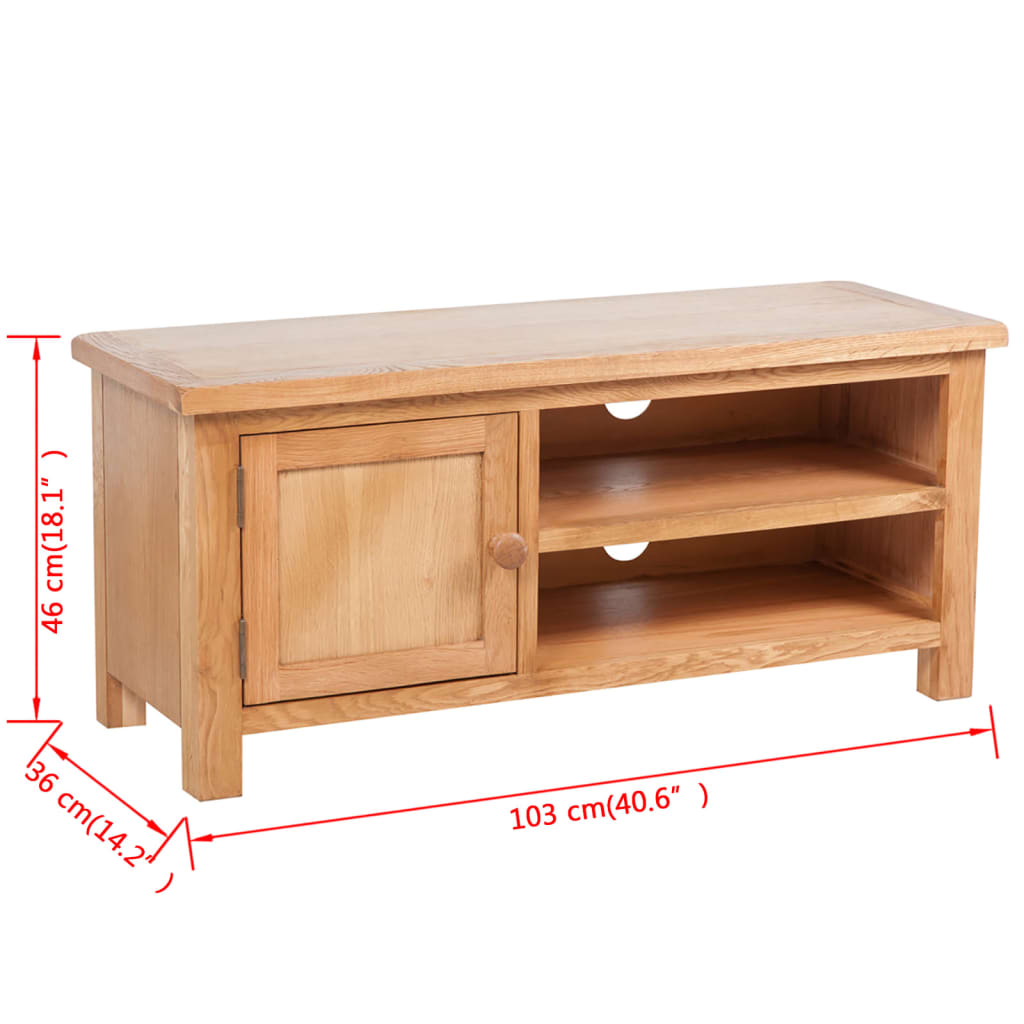 vidaXL Mueble para TV madera maciza de roble 103x36x46 cm - Image 5