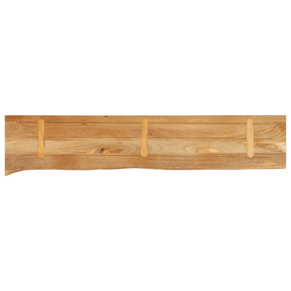 vidaXL Tablero de mesa borde natural madera maciza mango 160x40x3,8 cm - Image 5