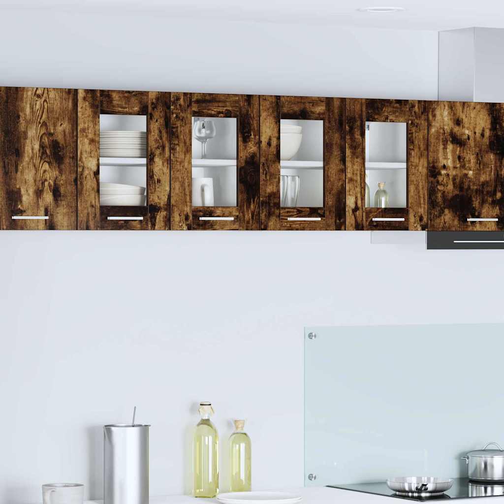 vidaXL Mueble colgante con puerta Riga Roble ahumado 60 x 31 x 40 cm