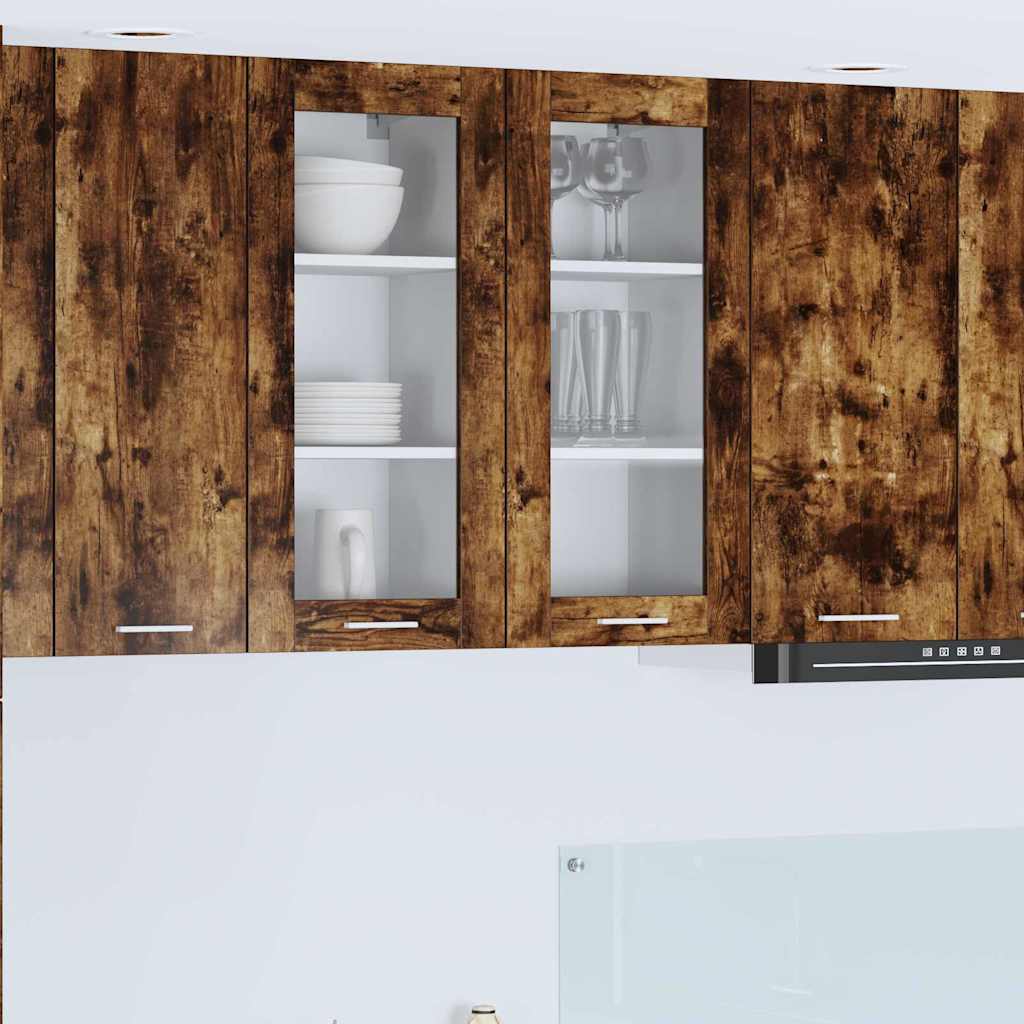 vidaXL Mueble colgante con puerta Riga Roble ahumado 40 x 31 x 80 cm