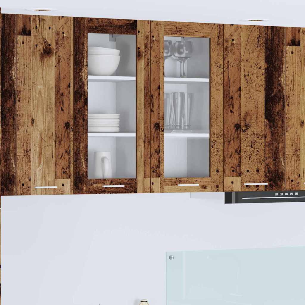 vidaXL Mueble colgante con puerta Riga Madera Vieja 40 x 31 x 80 cm
