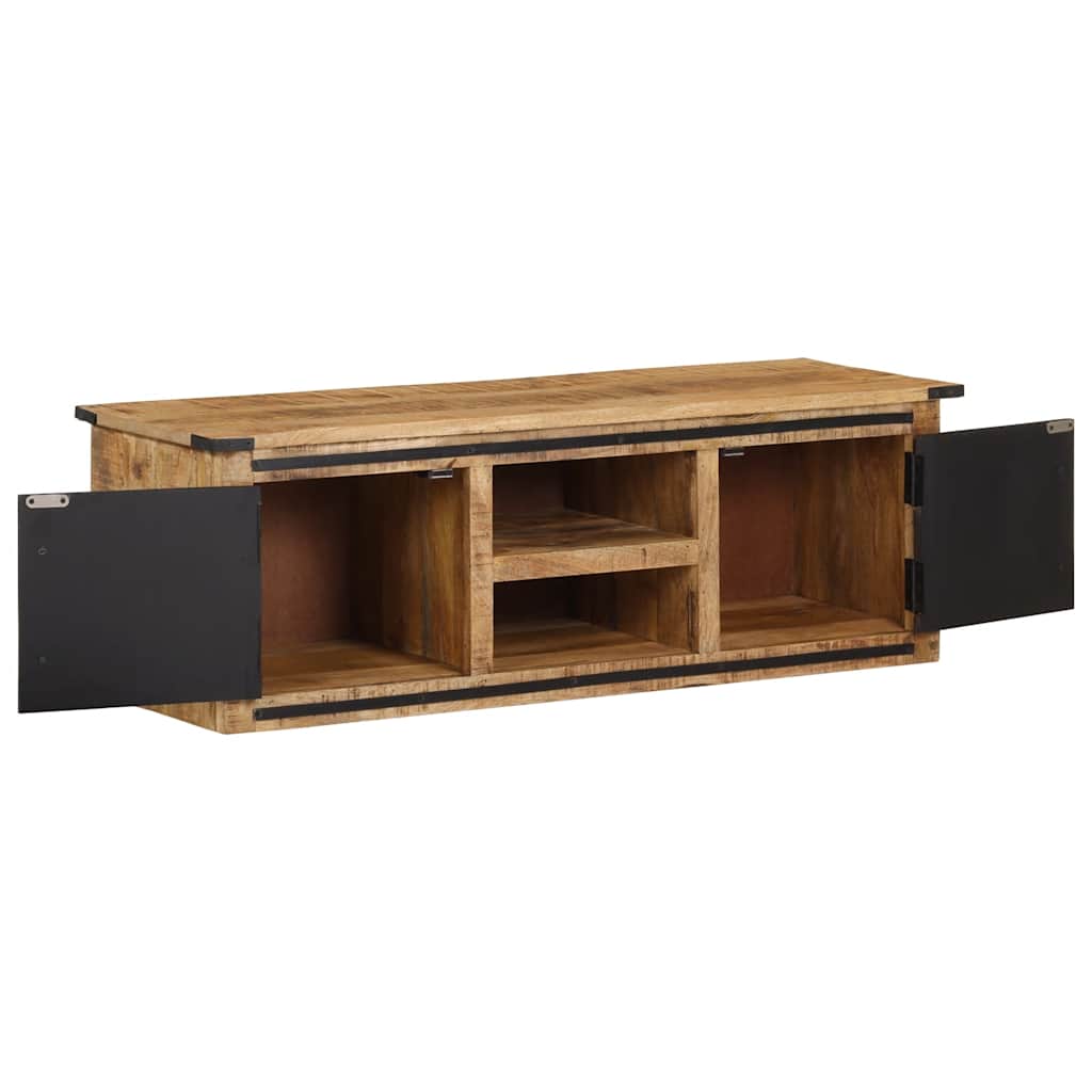 vidaXL Mueble de TV con puertas madera maciza de mango 105x35x36 cm - Image 3