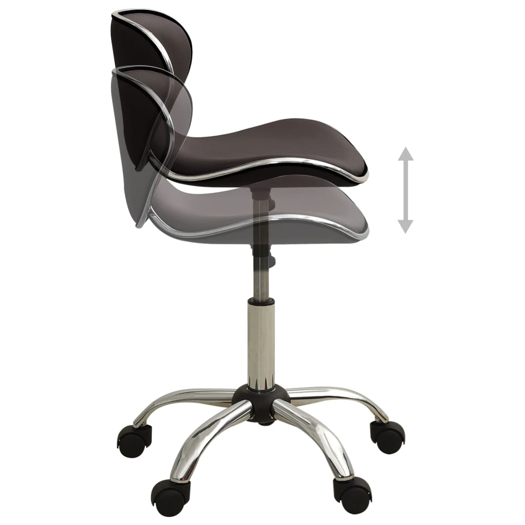 vidaXL Silla de oficina de cuero sintético marrón - Image 4