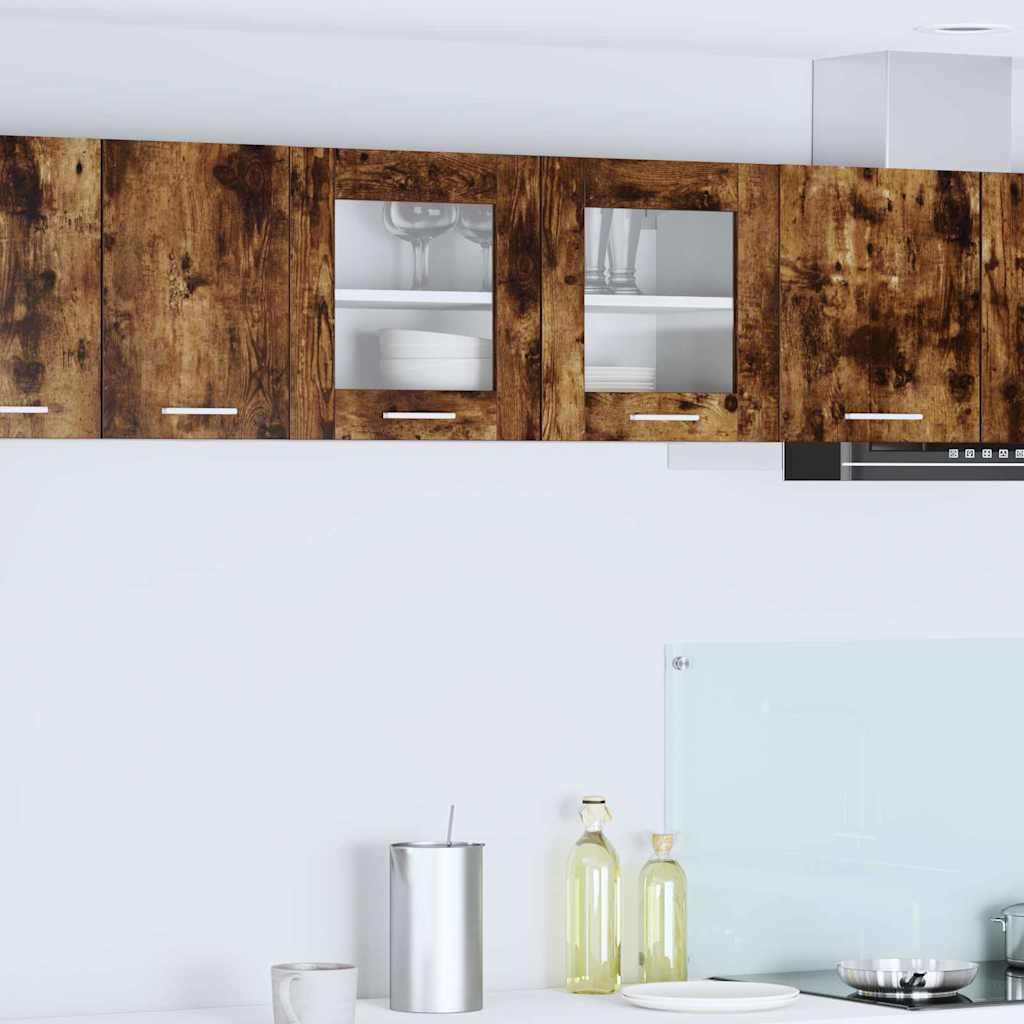 vidaXL Mueble colgante con puerta Riga Roble Ahumado y 80 x 31 x 40 cm