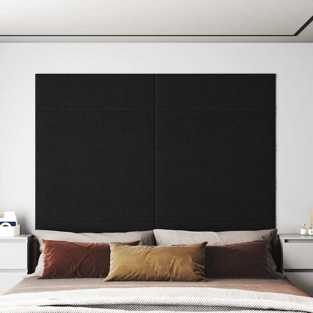 vidaXL Wandpaneele 12 Stk. Schwarz 90x30 cm Stoff 3,24 m²