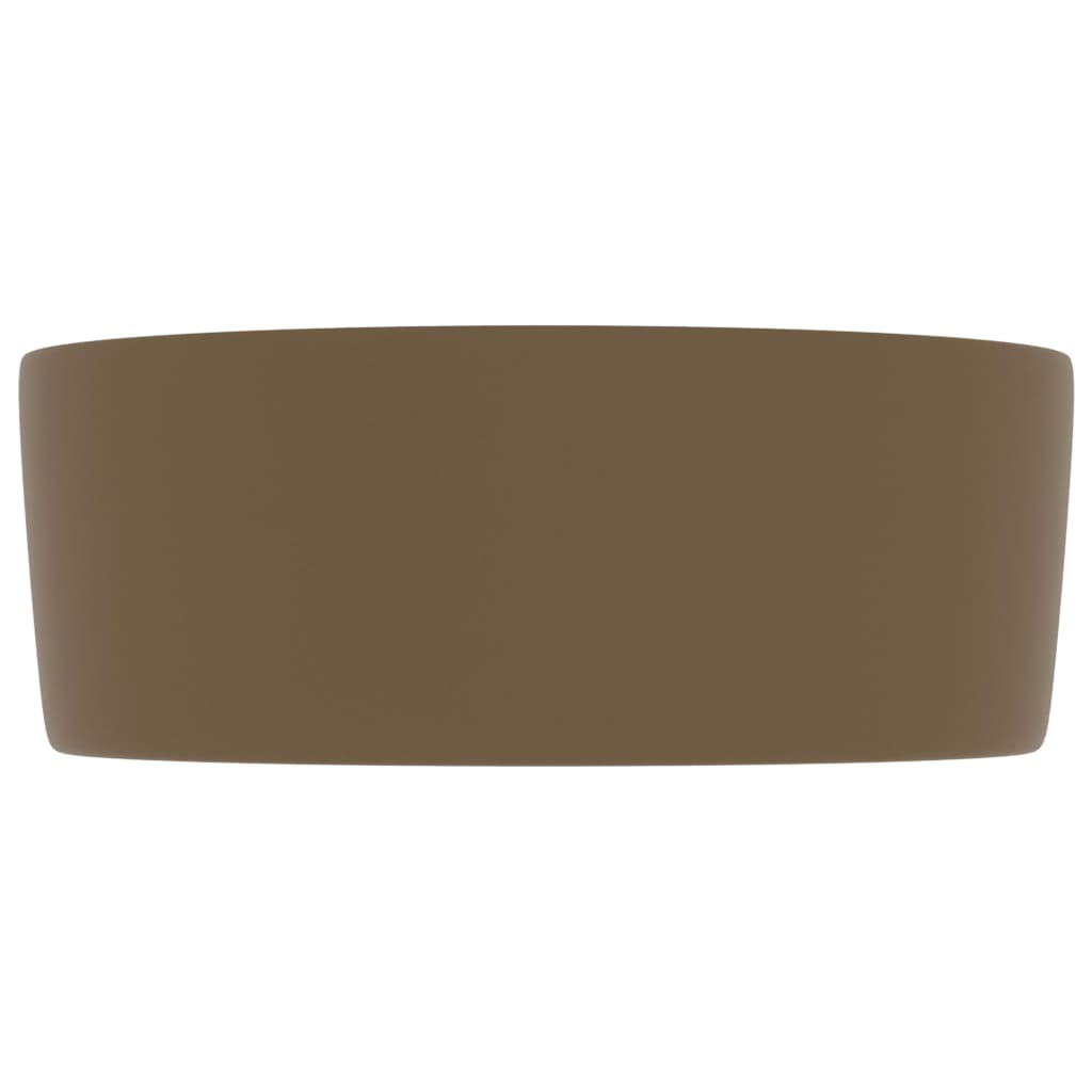 vidaXL Luxuriöses Waschbecken Rund Matt Creme 40x15 cm Keramik - Image 4