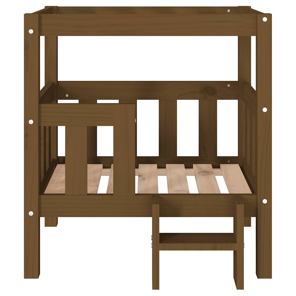 vidaXL Lit pour chien Marron miel 65,5x50,5x70 cm Bois de pin solide - Image 5