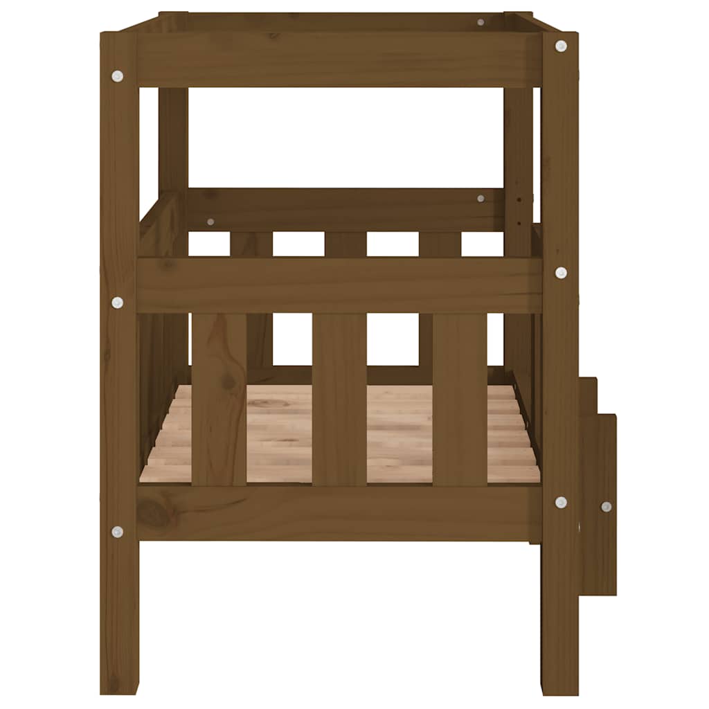vidaXL Lit pour chien Marron miel 65,5x50,5x70 cm Bois de pin solide - Image 6