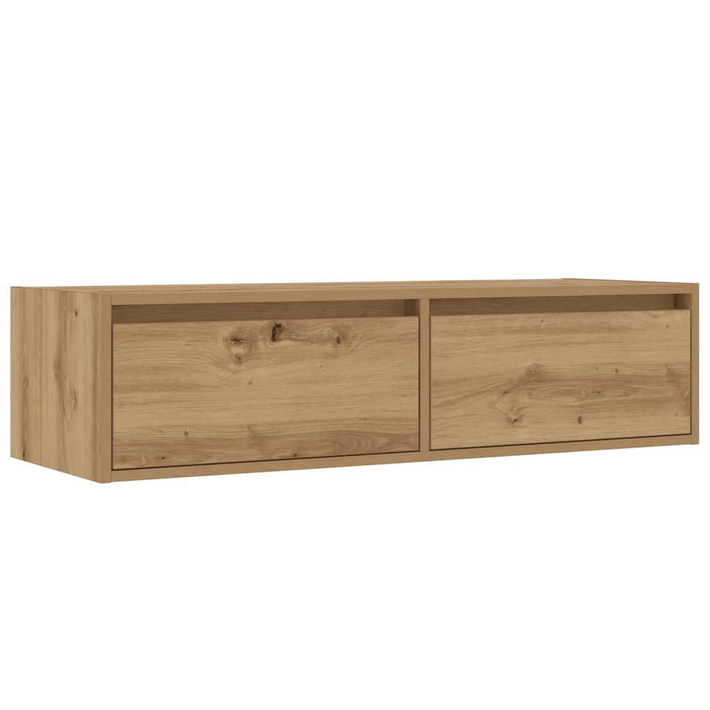 vidaXL Mueble de TV con luces LED roble artisan 100X35,5x25 cm - Image 6