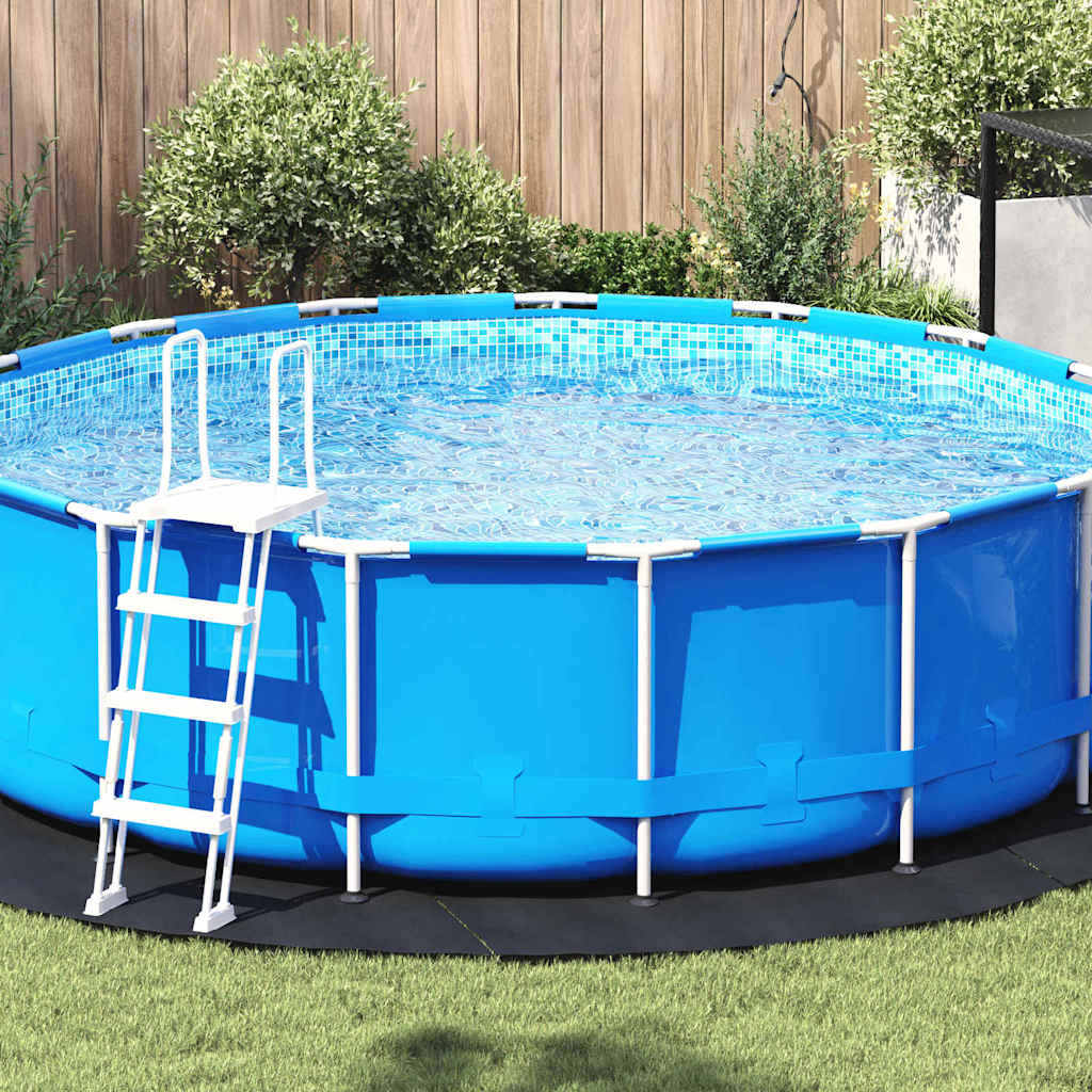vidaXL Bodenfolie für Pools Schwarz Ø 366 cm Polyester-Geotextil