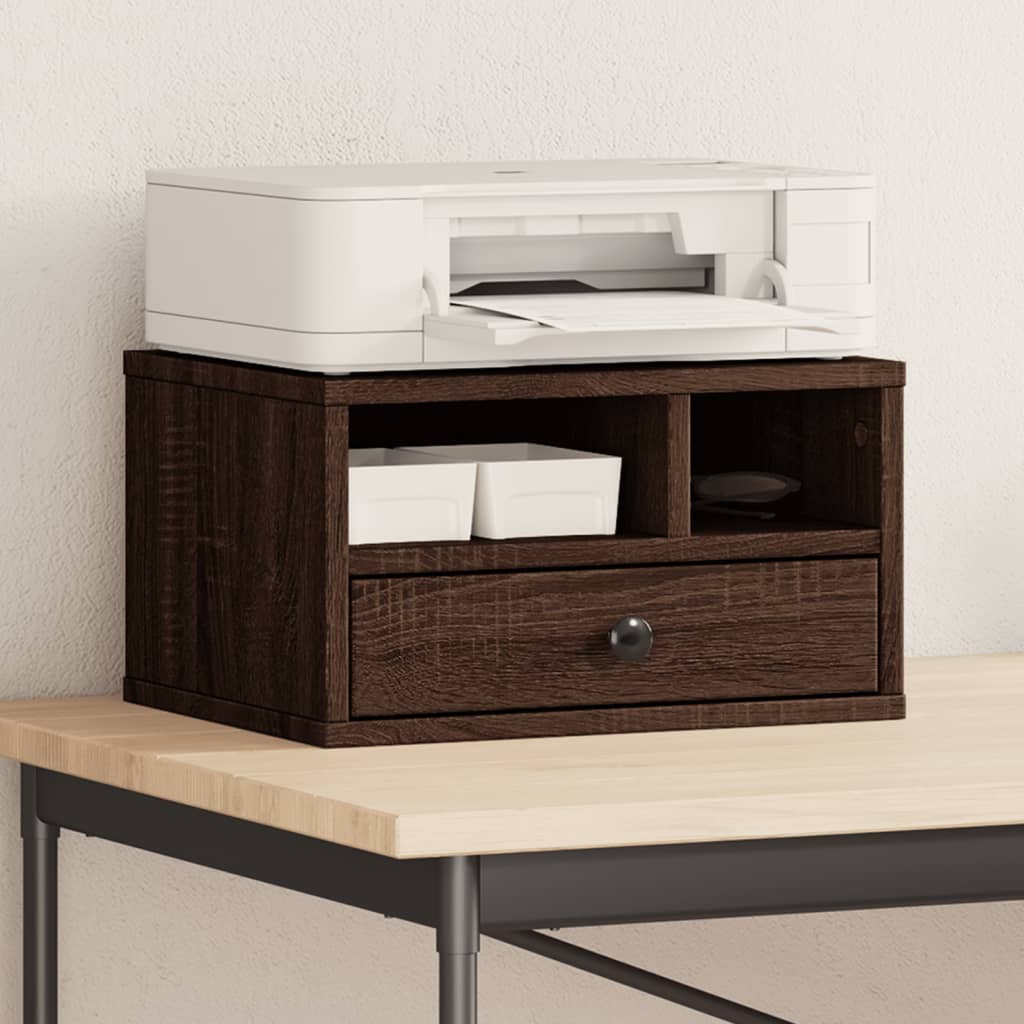 vidaXL Soporte impresora madera ingeniería marrón roble 40x32x22,5 cm