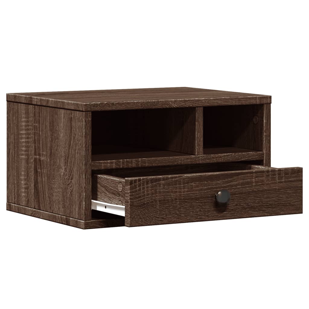 vidaXL Soporte impresora madera ingeniería marrón roble 40x32x22,5 cm - Image 5
