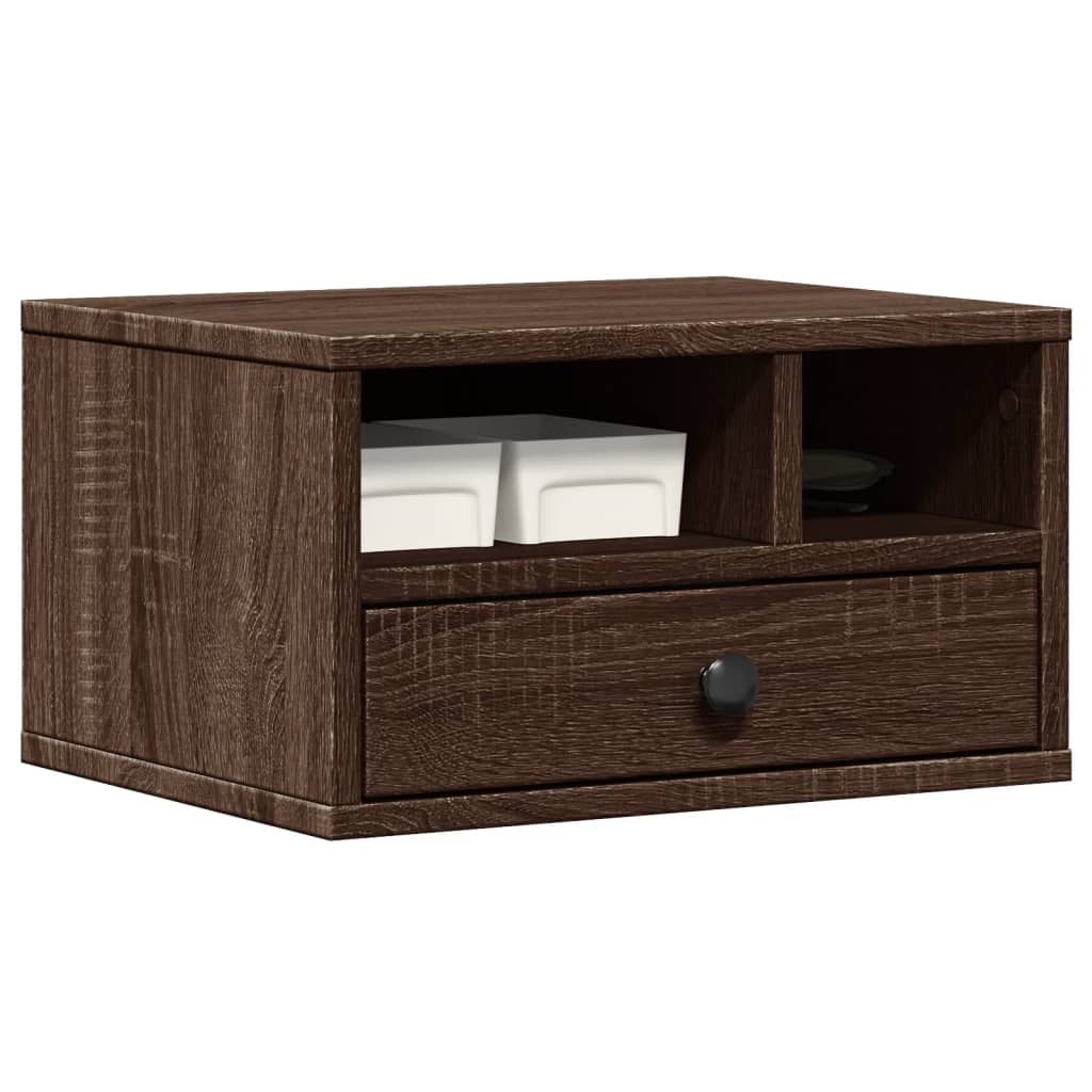 vidaXL Soporte impresora madera ingeniería marrón roble 40x32x22,5 cm - Image 4