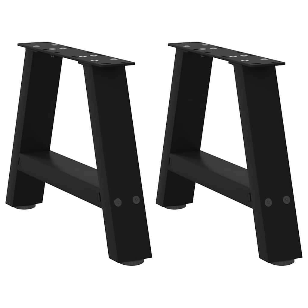 vidaXL Patas para mesa de centro en forma de A (2 unidades), color negro, 40 x (30-31) cm, acero