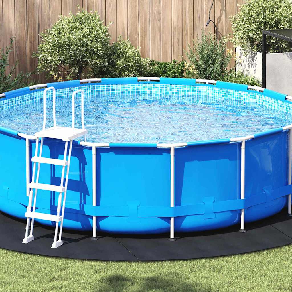 vidaXL Bodenfolie für Pools Schwarz Ø 396 cm Polyester-Geotextil