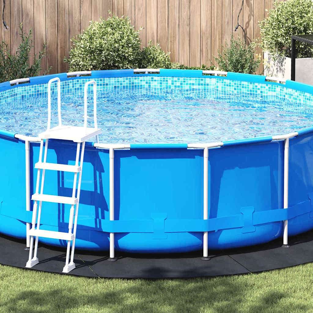 vidaXL Bodenfolie für Pools Schwarz Ø 428 cm Polyester-Geotextil