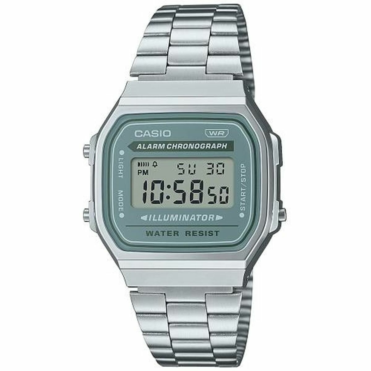 Orologio Unisex Casio A168WA-3AYES Verde Argentato (Ø 35 mm)