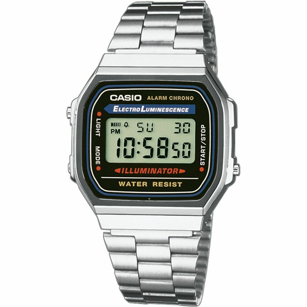 Orologio Uomo Casio A168WA-1YES Nero Argentato