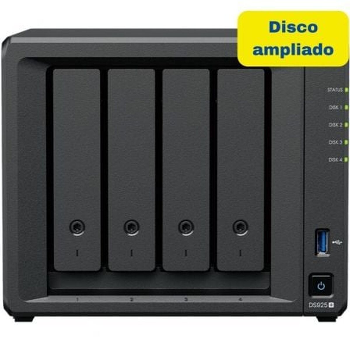 Memorizzazione in Rete NAS Synology DS925+ 16TB Nero Intel Celeron