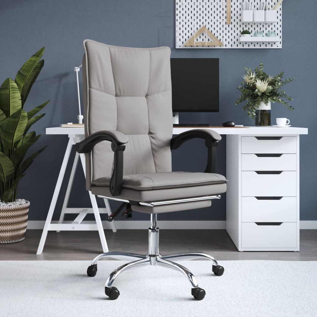 vidaXL Fauteuil inclinable de bureau Taupe Tissu