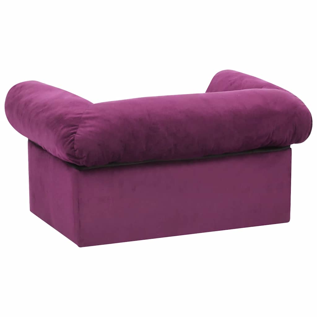 vidaXL Hundesofa mit Schublade Burgunderrot 75x50x38 cm Plüsch - Image 6