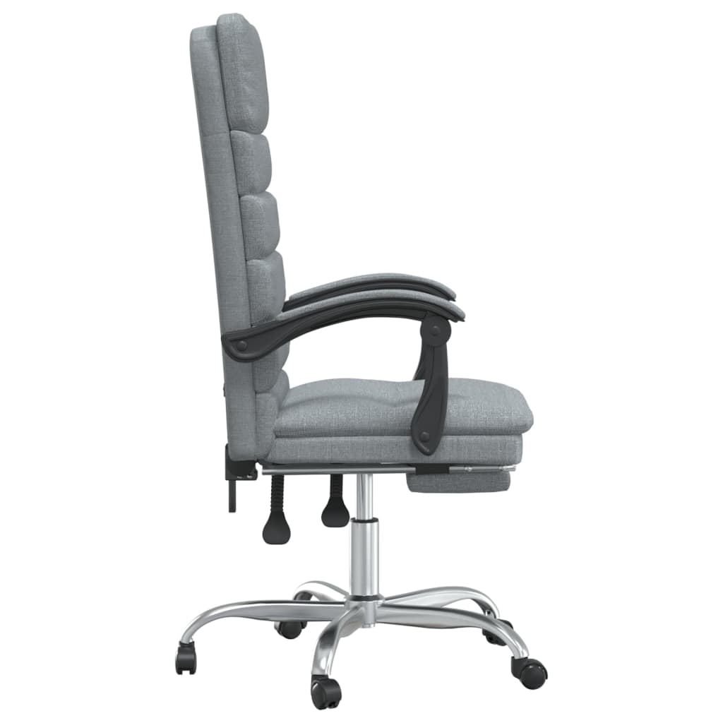 vidaXL Bürostuhl mit Massagefunktion Hellgrau Stoff - Image 4