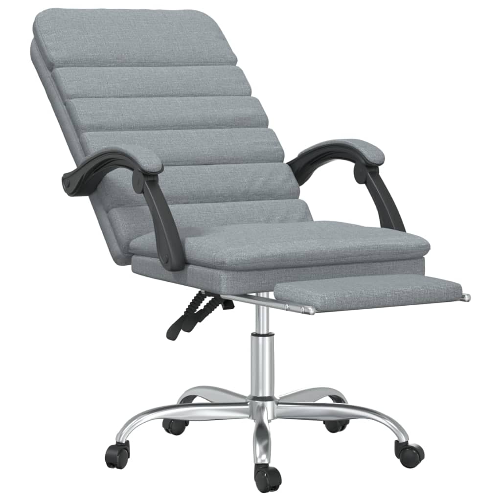 vidaXL Bürostuhl mit Massagefunktion Hellgrau Stoff - Image 6