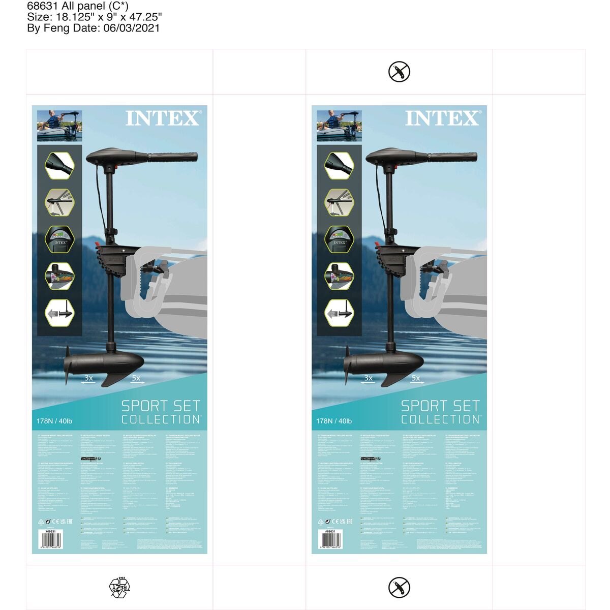 Motore Intex Transom Mount Trolling 12 V 480 W Barca Gonfiabile Elettrico - Image 5