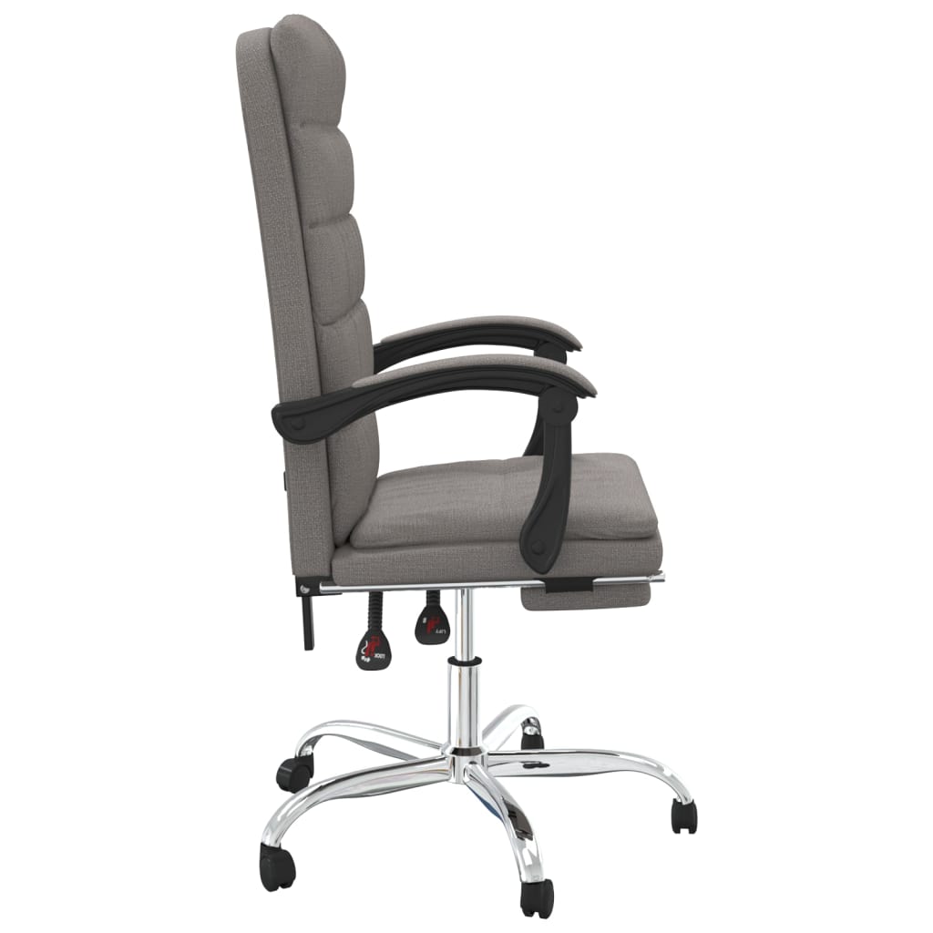 vidaXL Fauteuil inclinable de bureau Taupe Tissu - Image 4