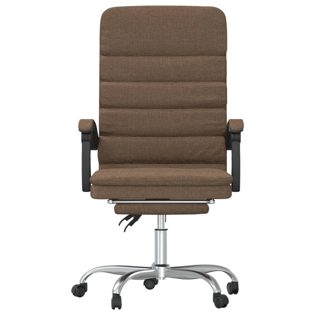 vidaXL Silla de oficina reclinable con masaje de tela marrón - Image 3