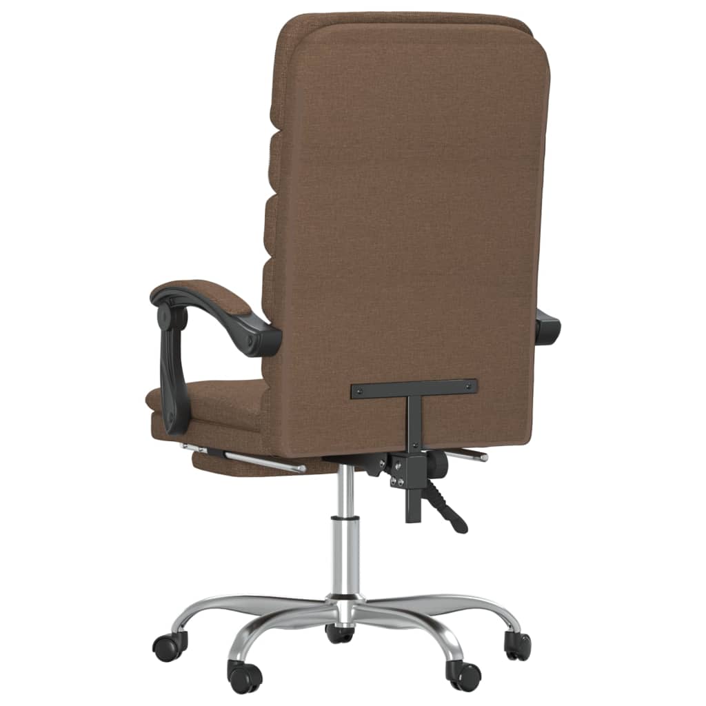 vidaXL Silla de oficina reclinable con masaje de tela marrón - Image 5