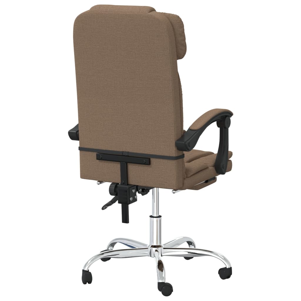 vidaXL Silla de oficina reclinable con masaje de tela marrón - Image 5