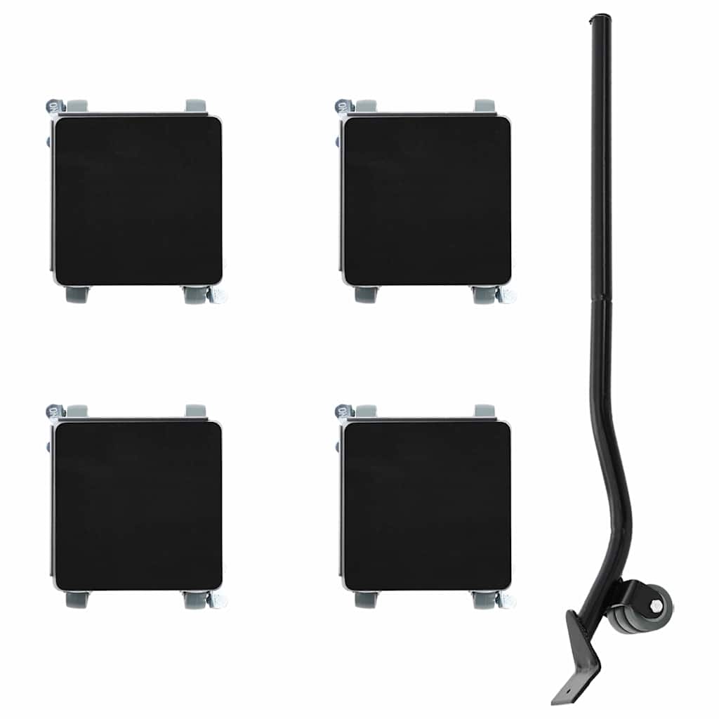 vidaXL Roulettes pour meubles 4 pièces avec élévateur 13,5 x 13,5 x 6 cm Acier 1300 kg