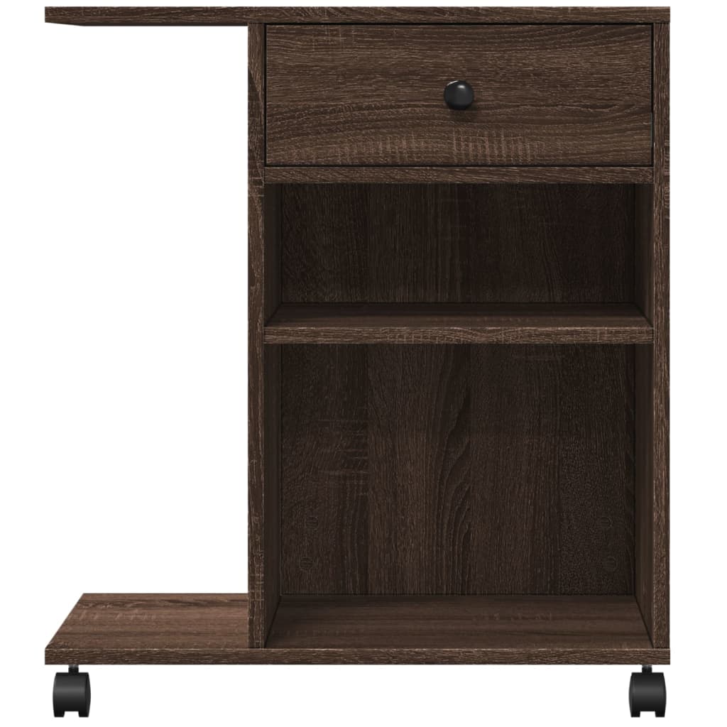 vidaXL Soporte para impresora con ruedas marrón roble 60x40x68,5 cm - Image 5