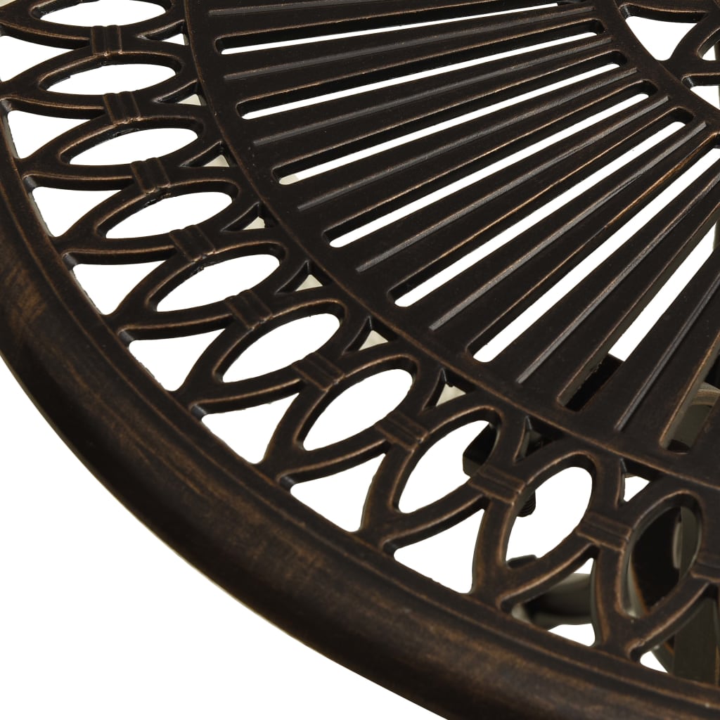 vidaXL Table de jardin Bronze 62x62x65 cm Aluminium coulé - Image 4