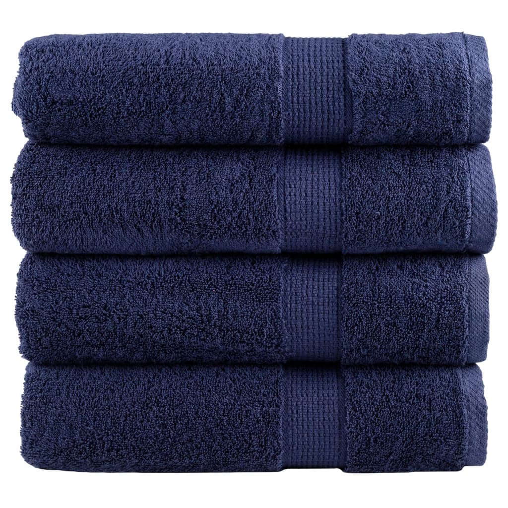 vidaXL Premium-Duschtücher SOLUND 4 Stk. Marineblau 70x140 cm 600 g/m²
