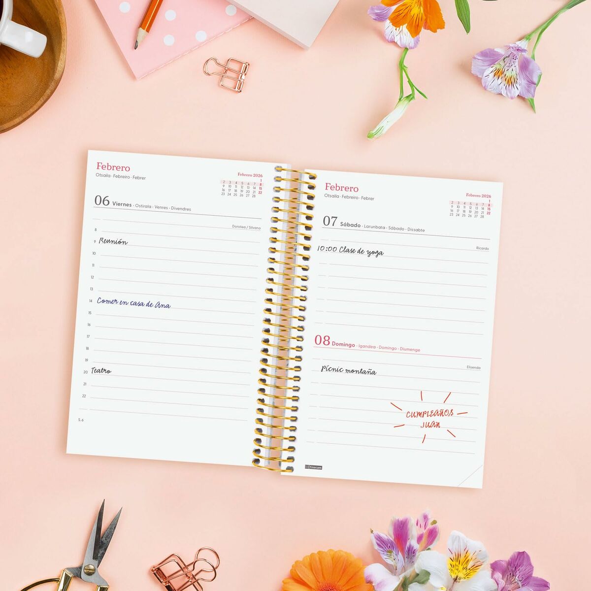 Agenda Finocam DESIGN COLLECTION Flora 11,7 x 18,1 cm 2026 - Image 3