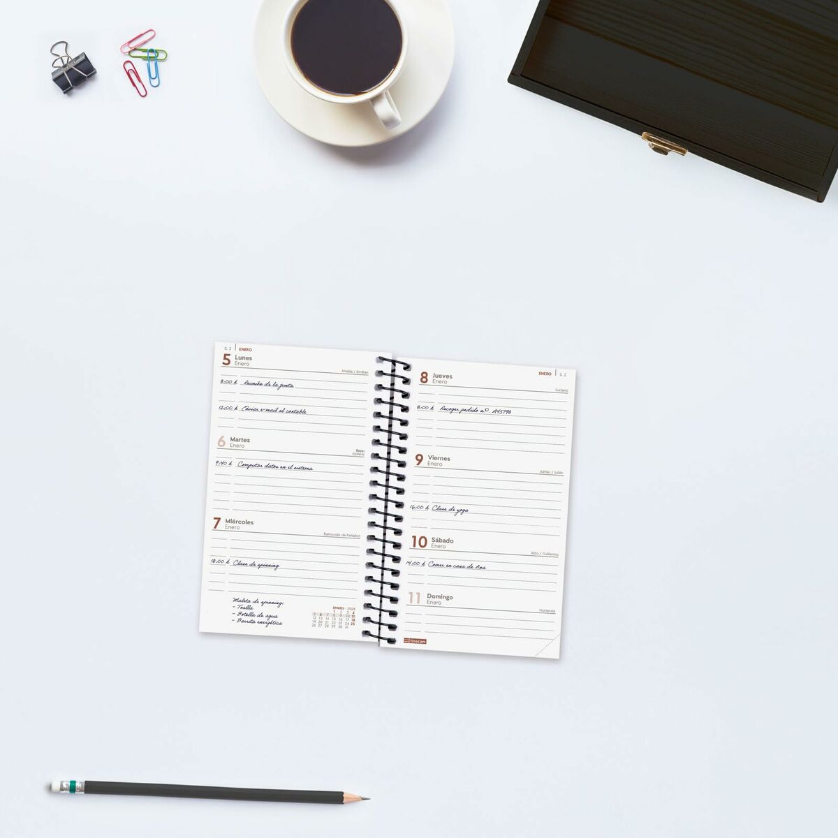 Agenda Finocam YEAR Nero Mini 7,9 x 12,7 cm 2026 - Image 3