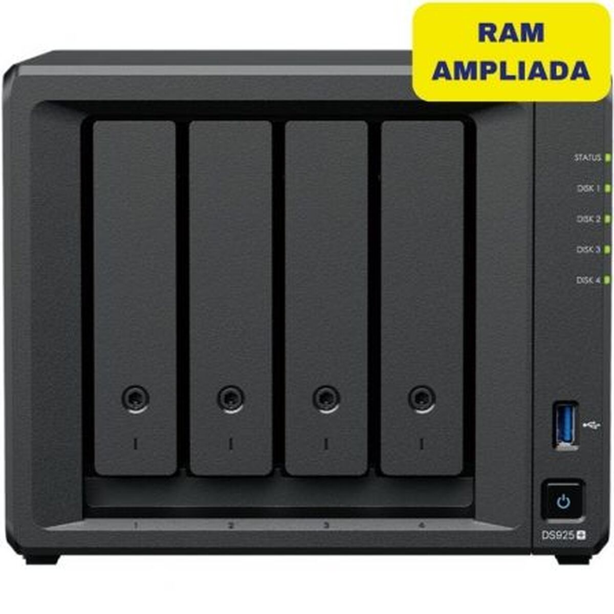 Memorizzazione in Rete NAS Synology DS925+/16G Quad Core Nero