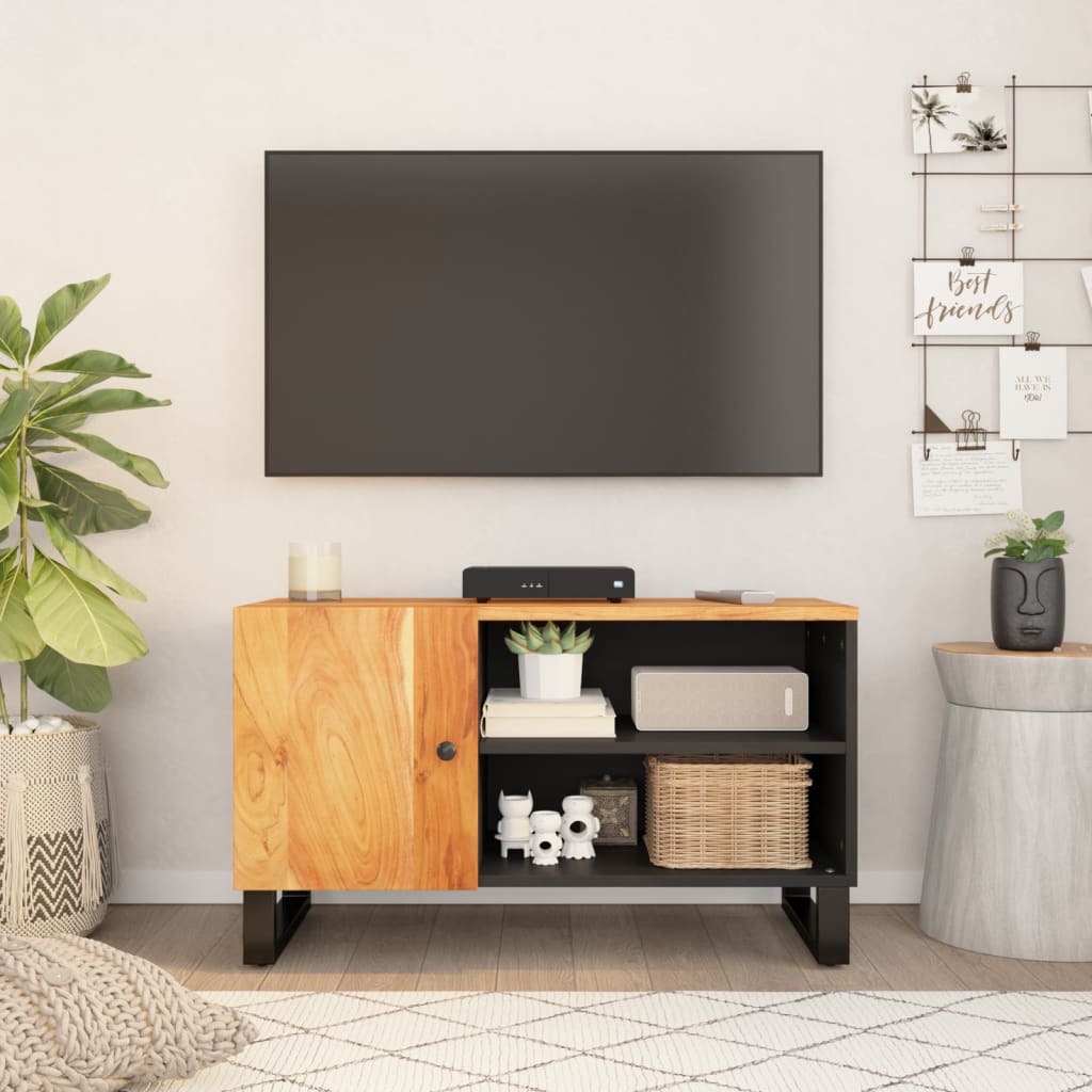 vidaXL Meuble TV 80x33x46 cm bois d'acacia solide et d'ingénierie