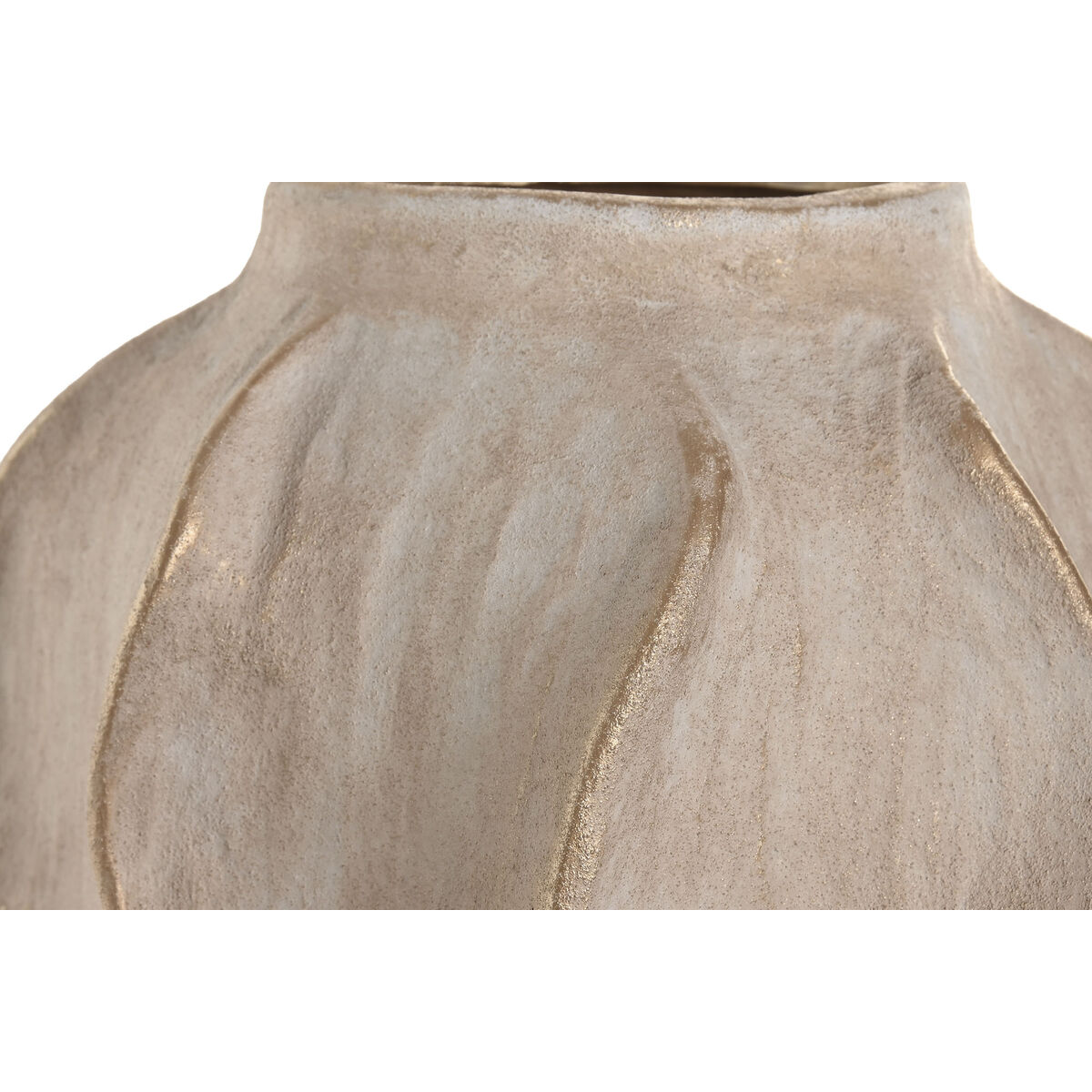 Vaso Home ESPRIT Beige Gres Onde Finitura invecchiata 25 x 25 x 50 cm - Image 3