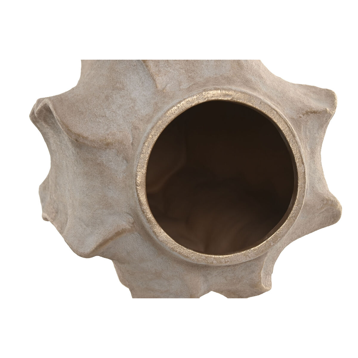Vaso Home ESPRIT Beige Gres Onde Finitura invecchiata 25 x 25 x 50 cm - Image 4