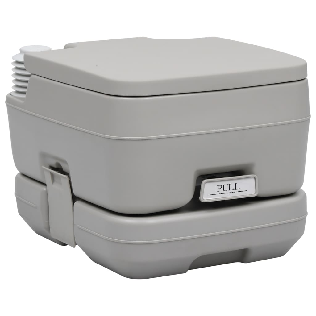 vidaXL Toilette portable de camping Gris 10+10 L