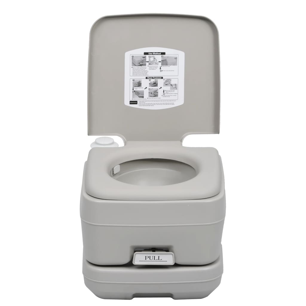 vidaXL Inodoro portátil para camping gris 10 + 10 L - Image 6