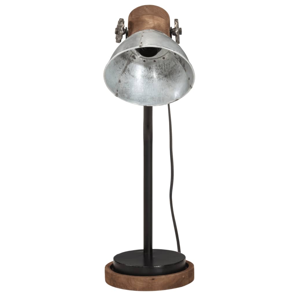 vidaXL Schreibtischlampe 25 W Vintage-Silber 18x18x60 cm E27 - Image 3