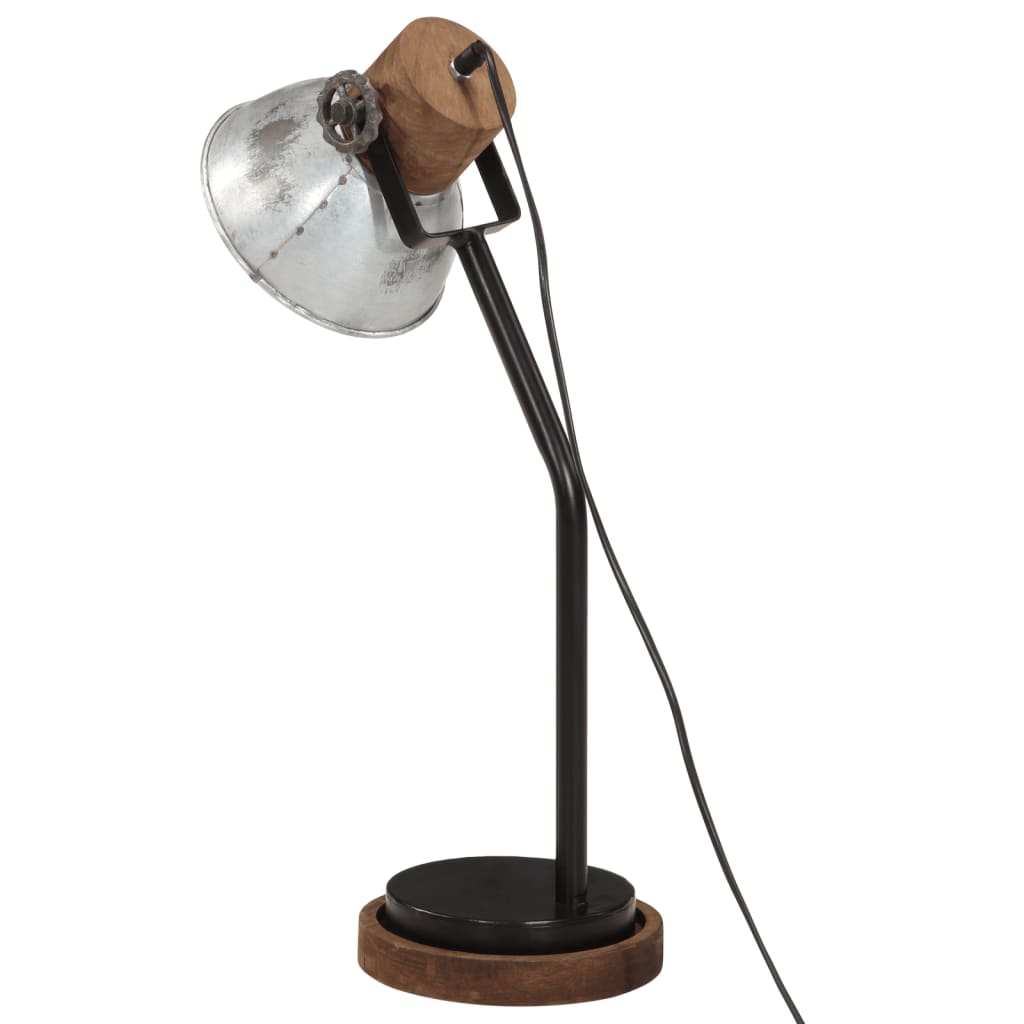 vidaXL Schreibtischlampe 25 W Vintage-Silber 18x18x60 cm E27 - Image 5