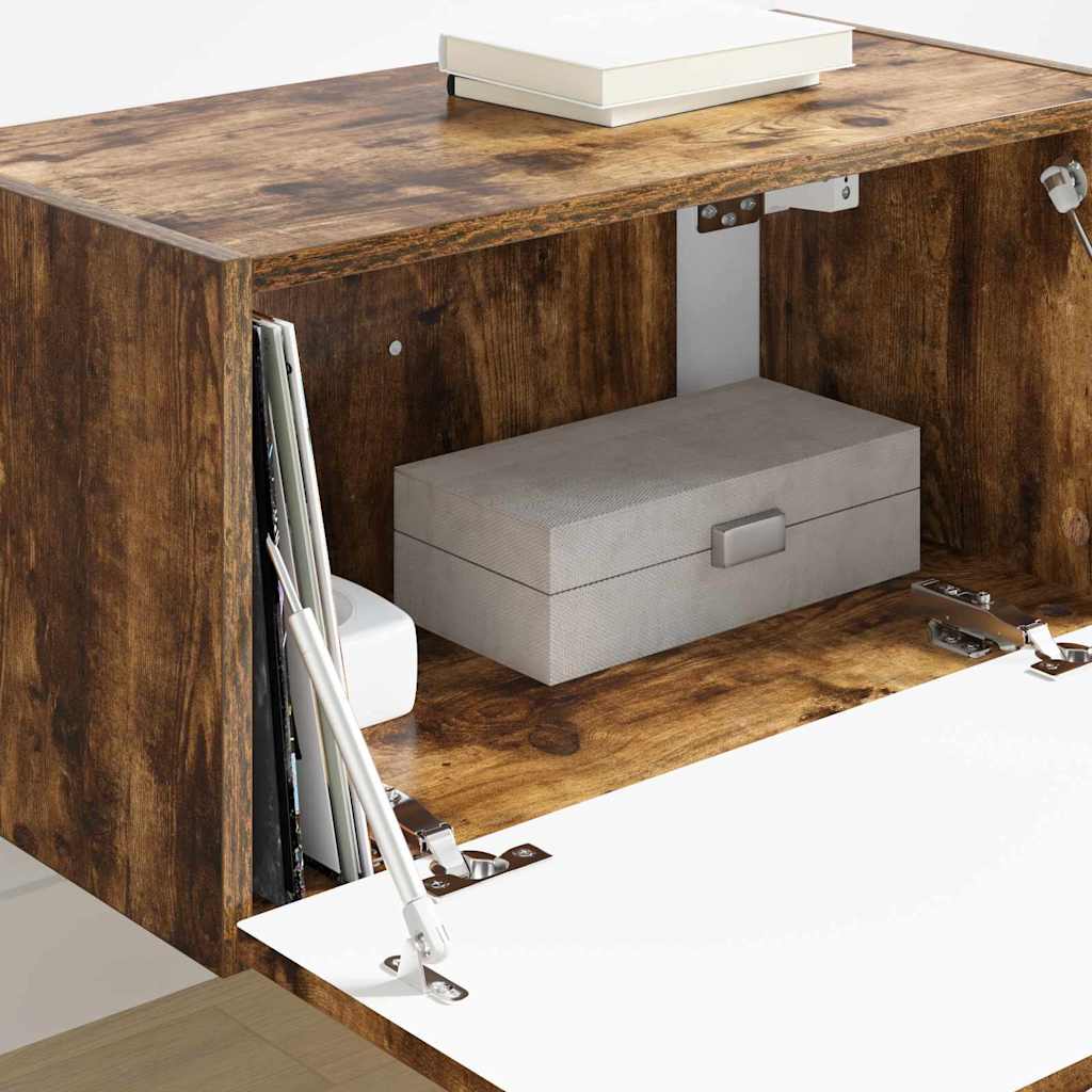 vidaXL Meuble TV mural Chêne fumé 60 x 31 x 29.5 cm Bois d'ingénierie - Image 4