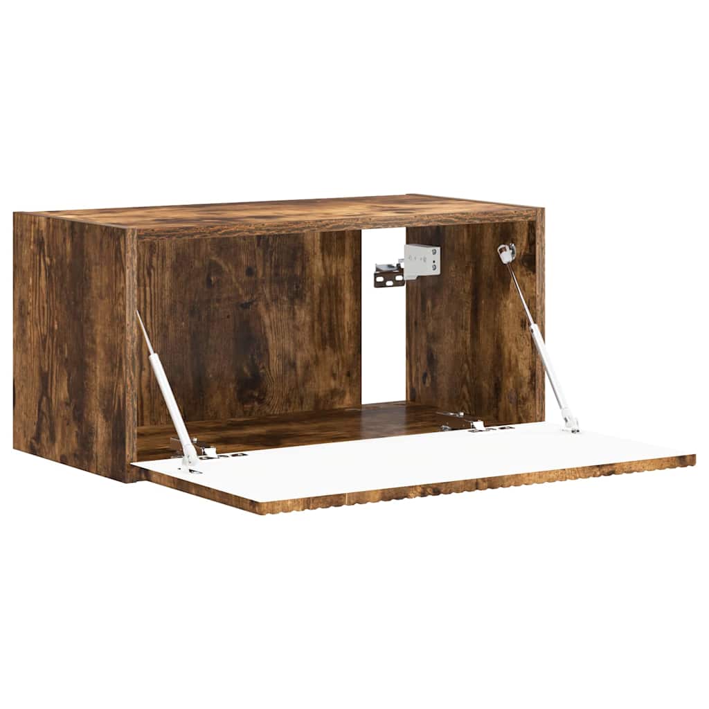 vidaXL Meuble TV mural Chêne fumé 60 x 31 x 29.5 cm Bois d'ingénierie - Image 5