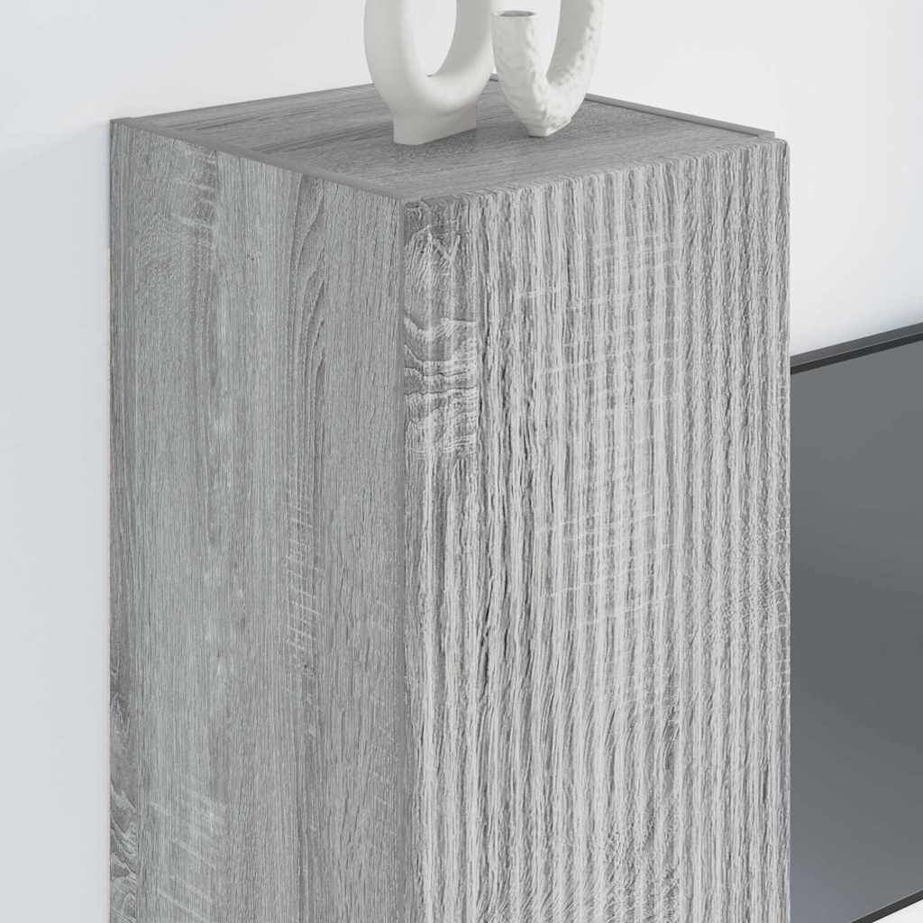 vidaXL Meuble TV mural Gris Sonoma 30 x 31 x 80 cm Bois d'ingénierie - Image 4