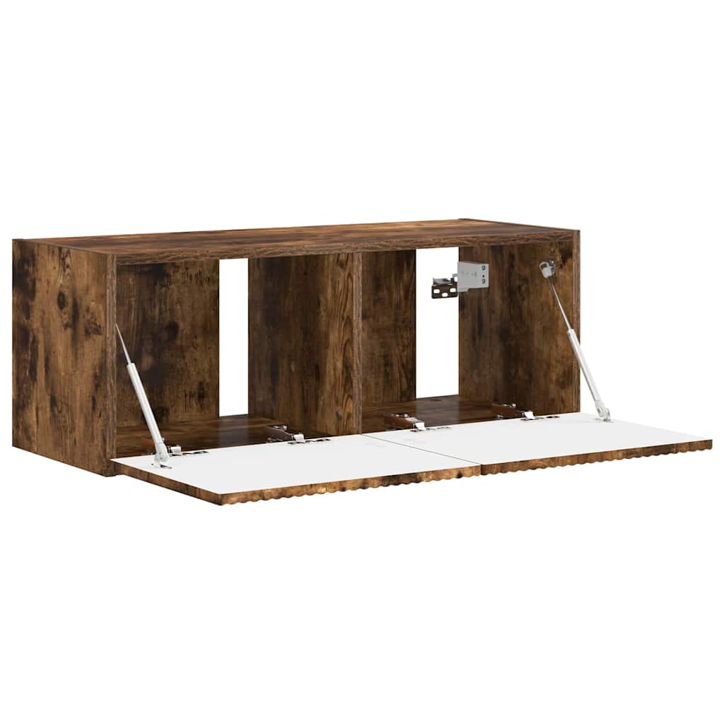vidaXL Meuble TV mural Chêne fumé 60 x 31 x 29.5 cm Bois d'ingénierie - Image 5